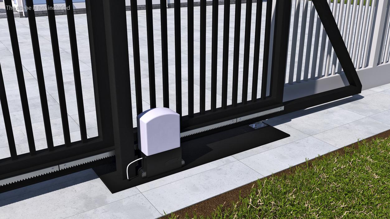 3D Heavy Duty Industrial Gates Black model