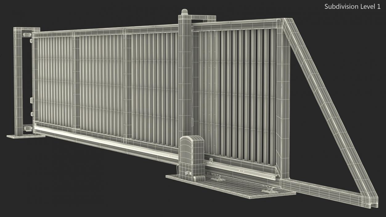 3D Heavy Duty Industrial Gates Black model