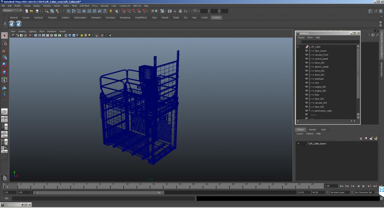 3D Construction Lift Cabin model