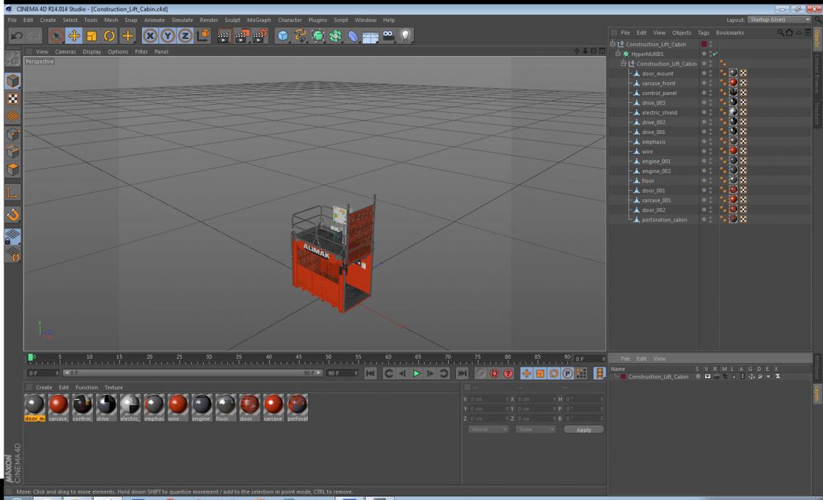 3D Construction Lift Cabin model