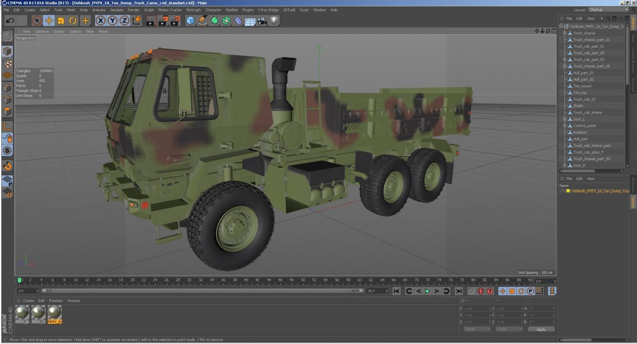 3D model Oshkosh FMTV 10 Ton Dump Truck Camo