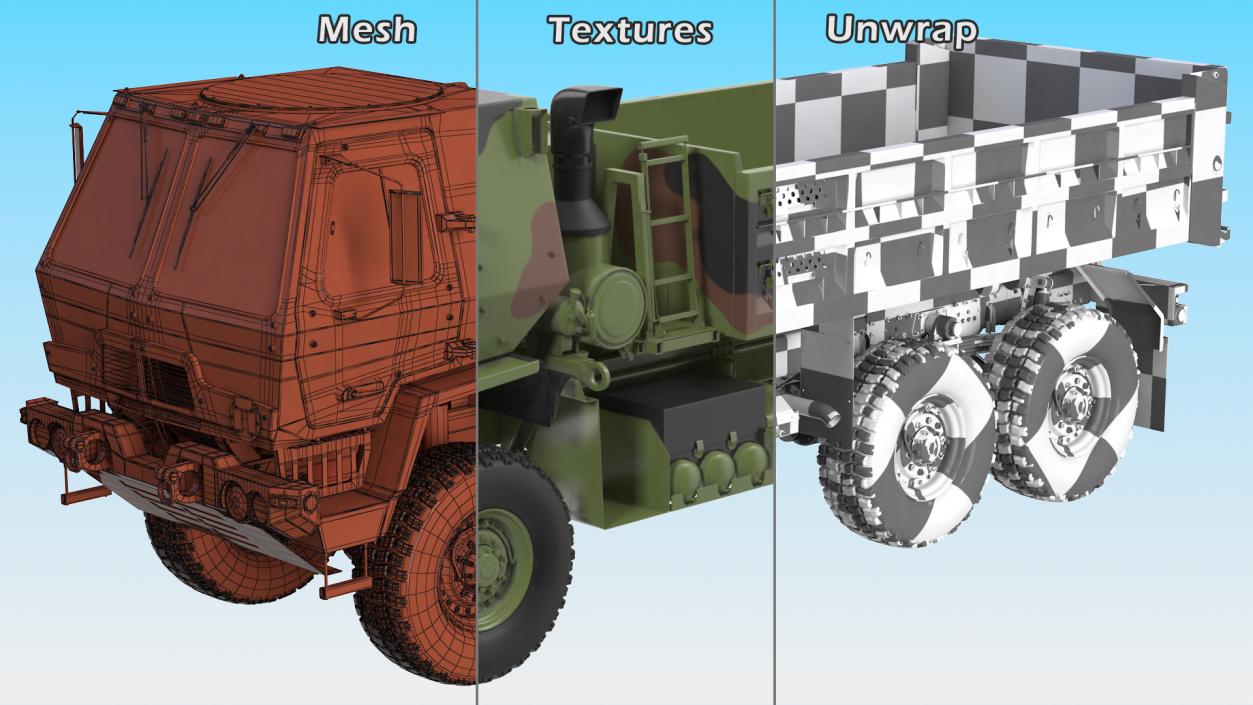 3D model Oshkosh FMTV 10 Ton Dump Truck Camo