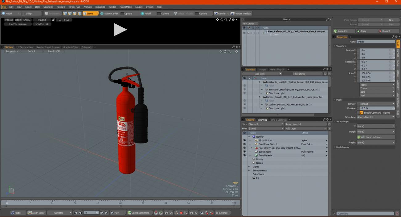 Fire Safety SG 5Kg CO2 Marine Fire Extinguisher 3D