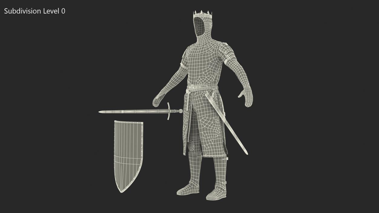 3D model Crusader Knight King Armor Set