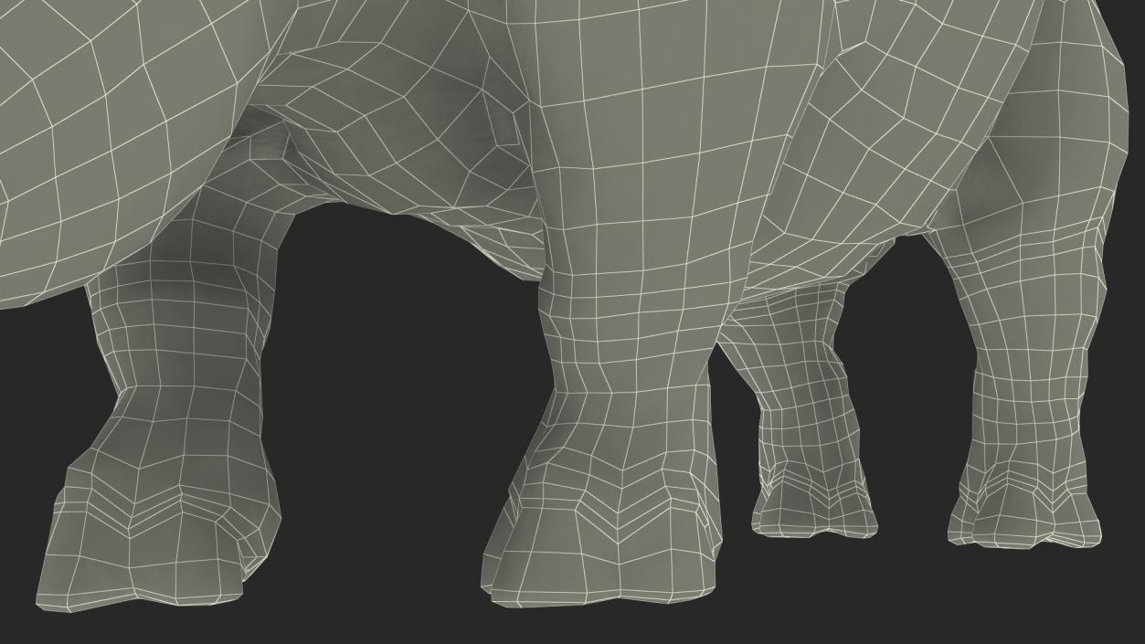 3D Elasmatherium Standing Pose Fur