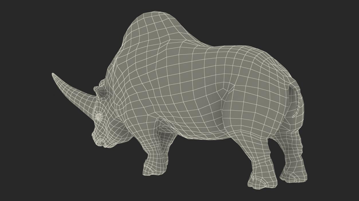 3D Elasmatherium Standing Pose Fur