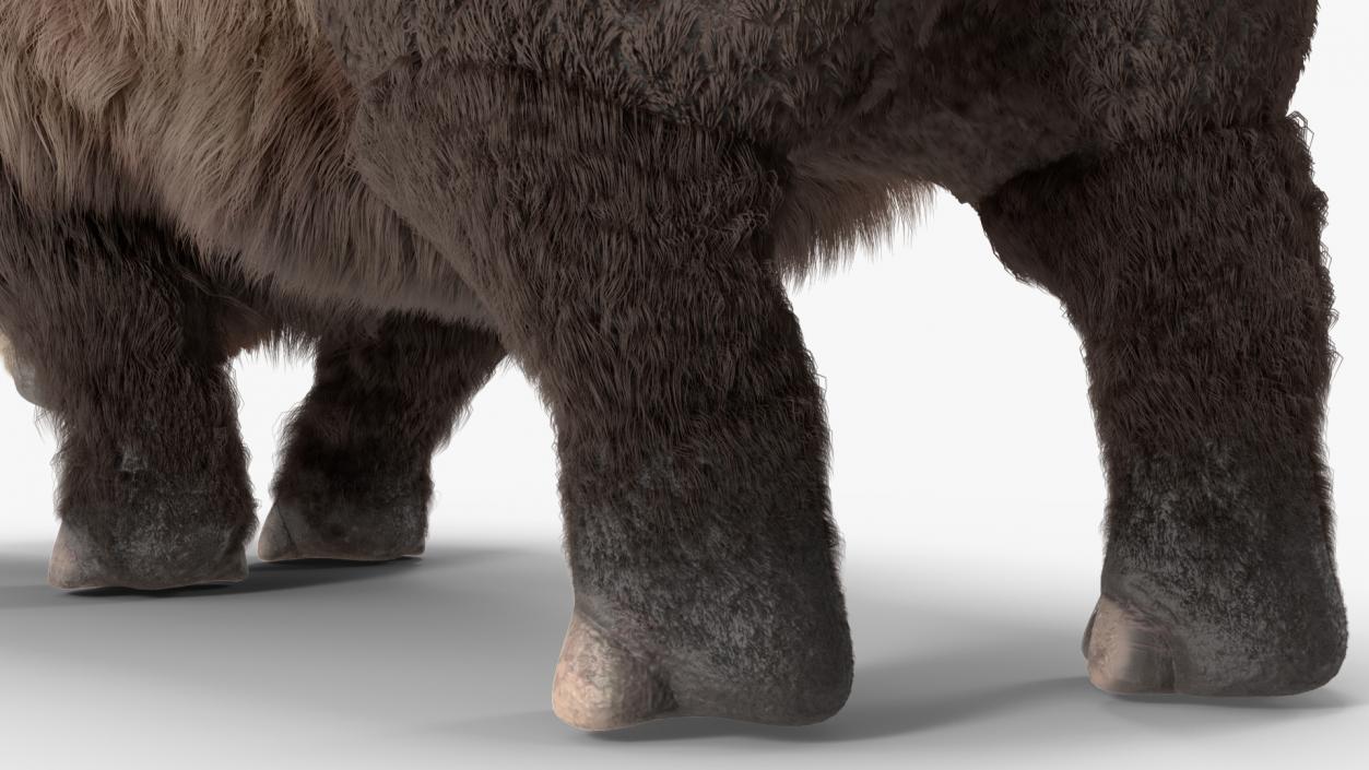 3D Elasmatherium Standing Pose Fur