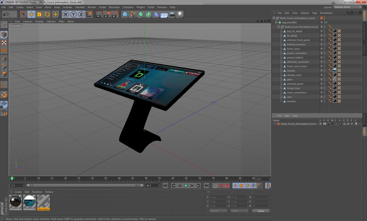 Multi Touch Information Kiosk 3D model