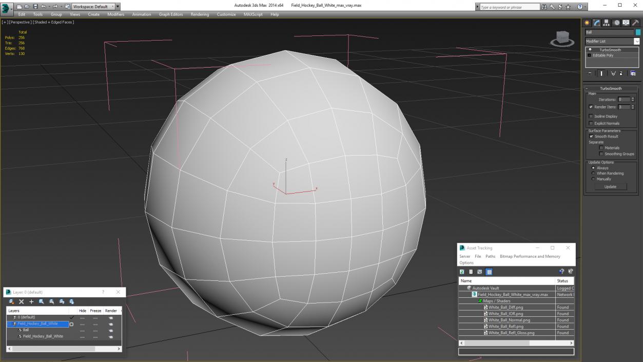 3D Field Hockey Ball White model