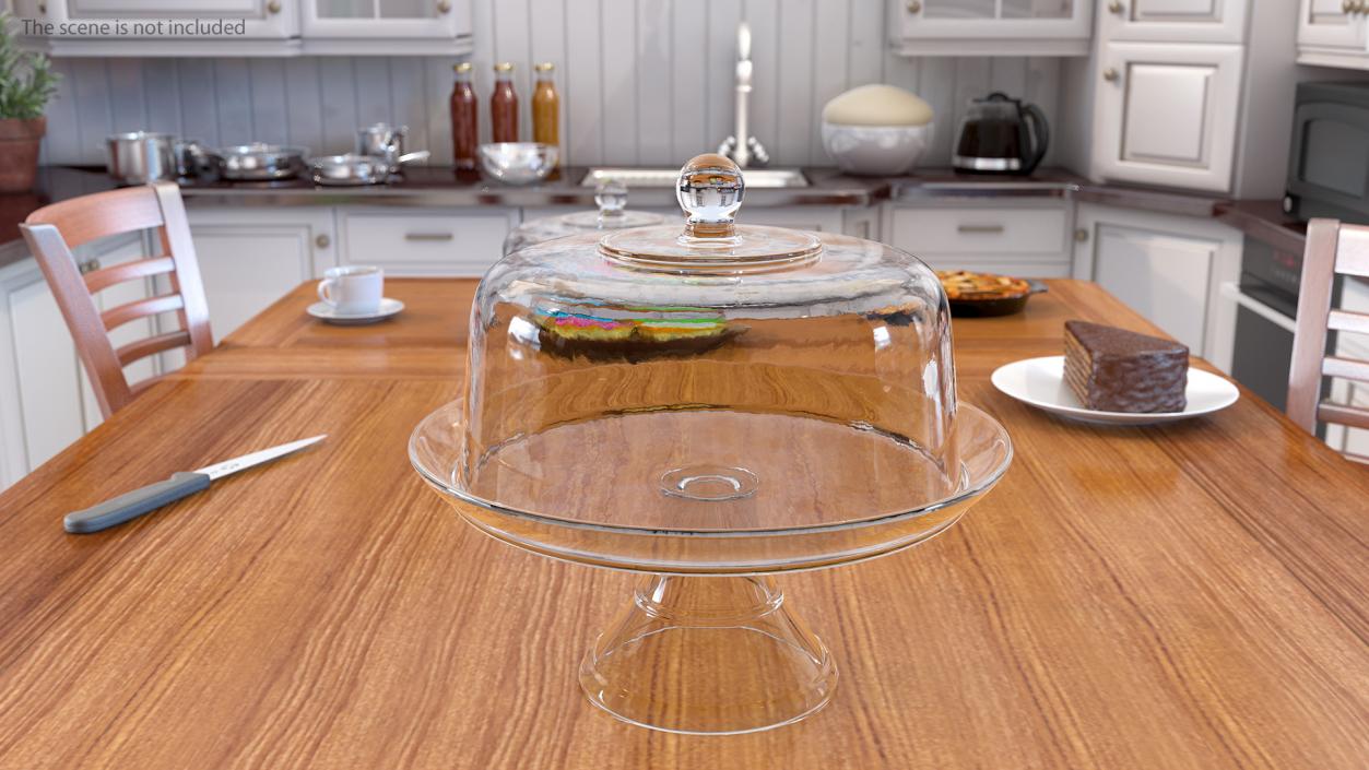 3D Cake Stand Glass with Dome