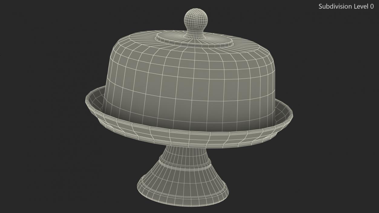 3D Cake Stand Glass with Dome