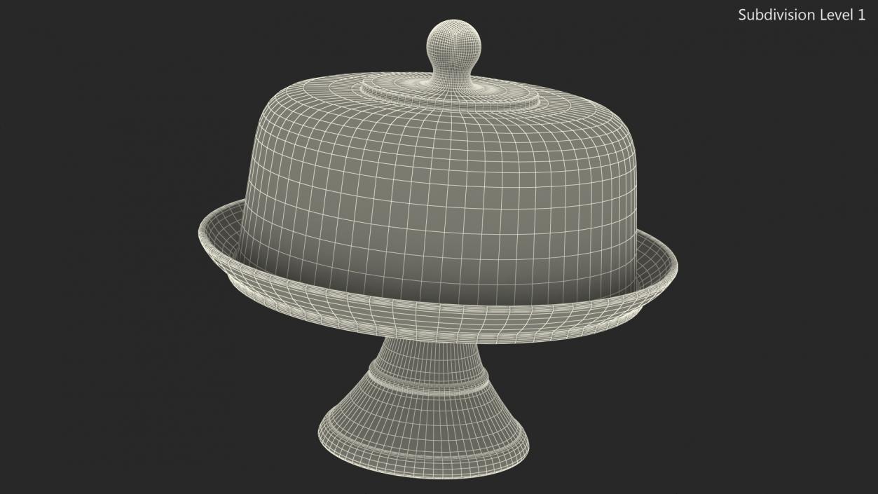 3D Cake Stand Glass with Dome