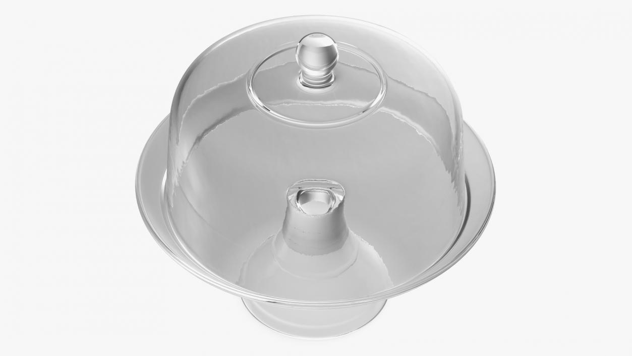 3D Cake Stand Glass with Dome