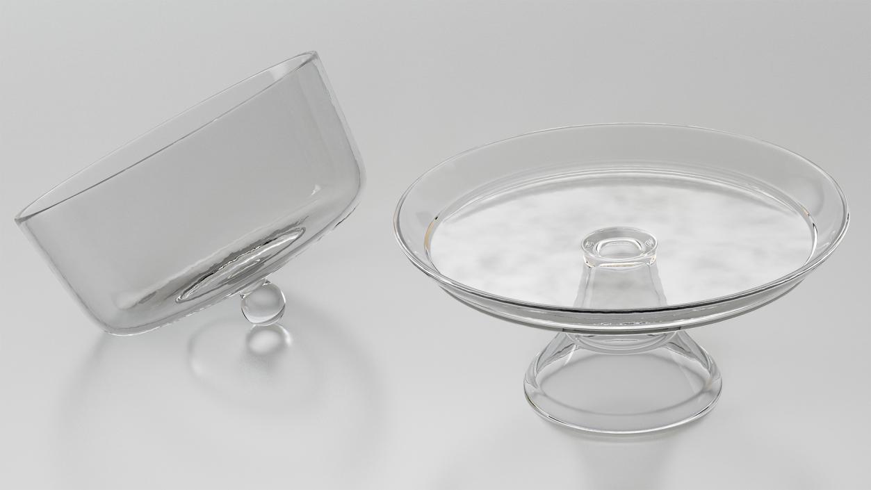 3D Cake Stand Glass with Dome