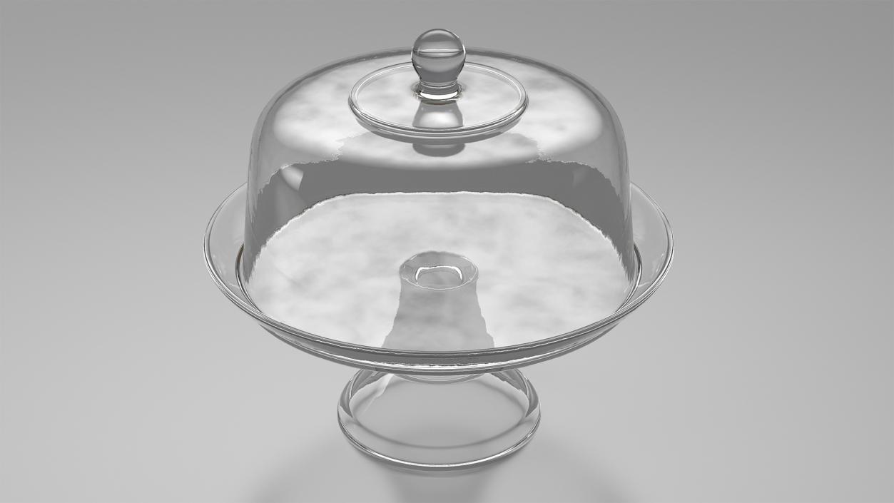 3D Cake Stand Glass with Dome