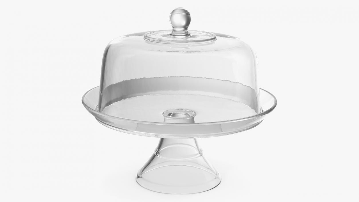 3D Cake Stand Glass with Dome