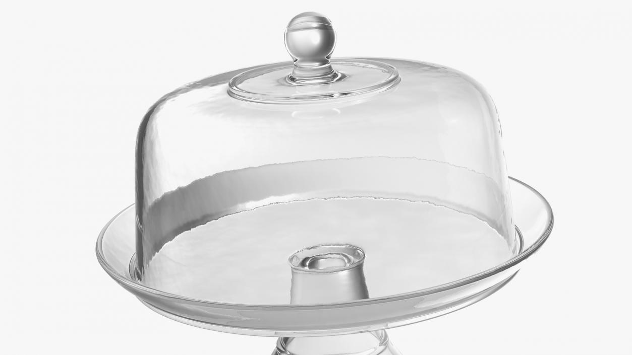 3D Cake Stand Glass with Dome