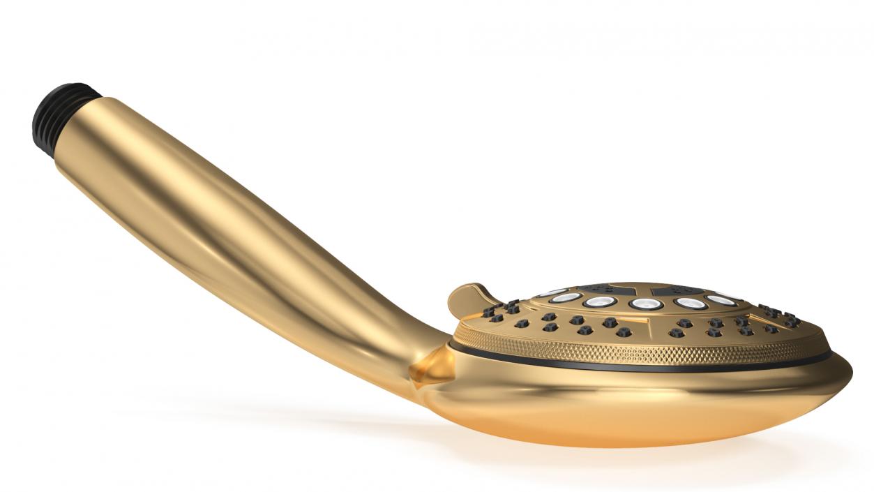 3D Gold Nozzles Dark Handheld Shower Head model