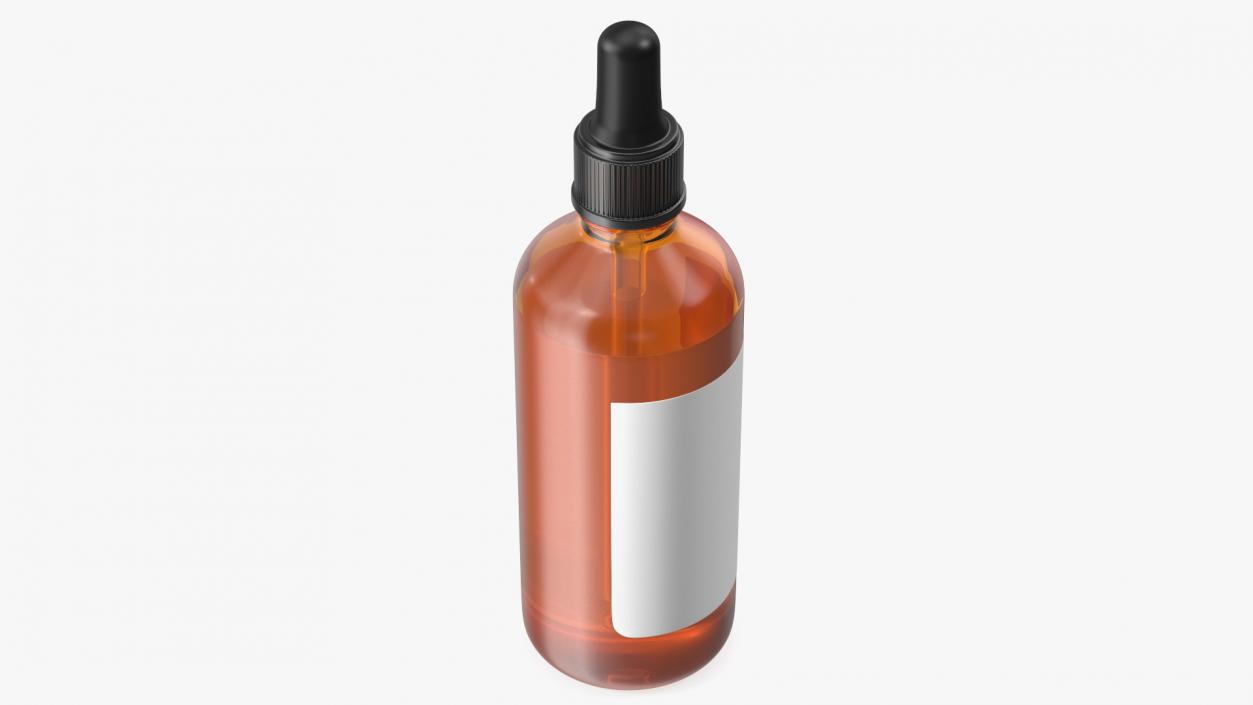 Amber Glass Dropper Bottle 100ml 3D