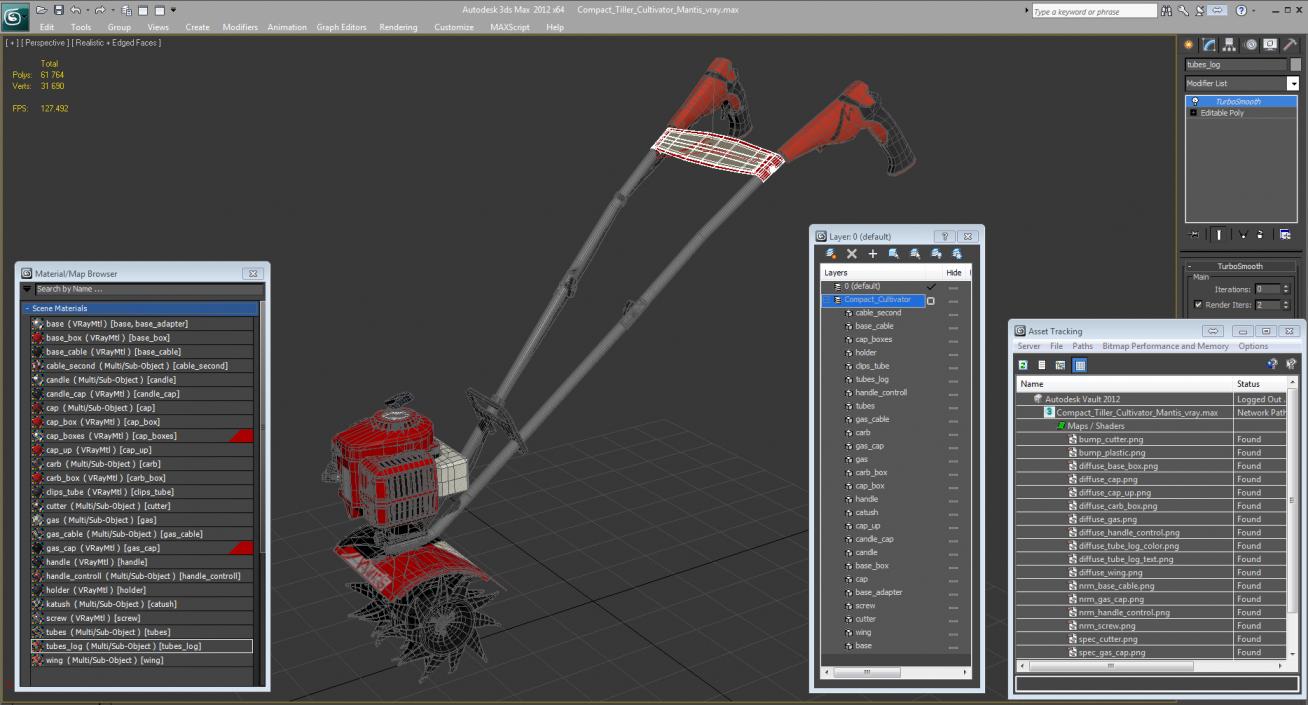 Compact Tiller Cultivator Mantis 3D