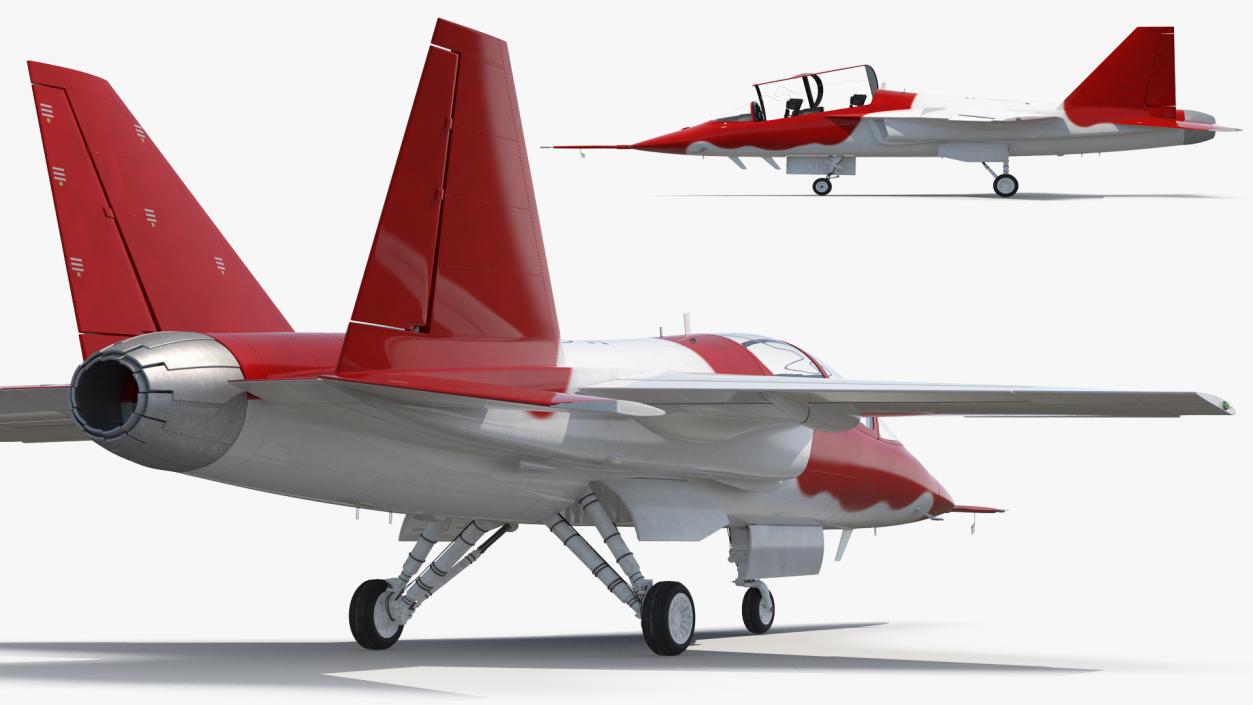 Military Trainer Aircraft Rigged 3D