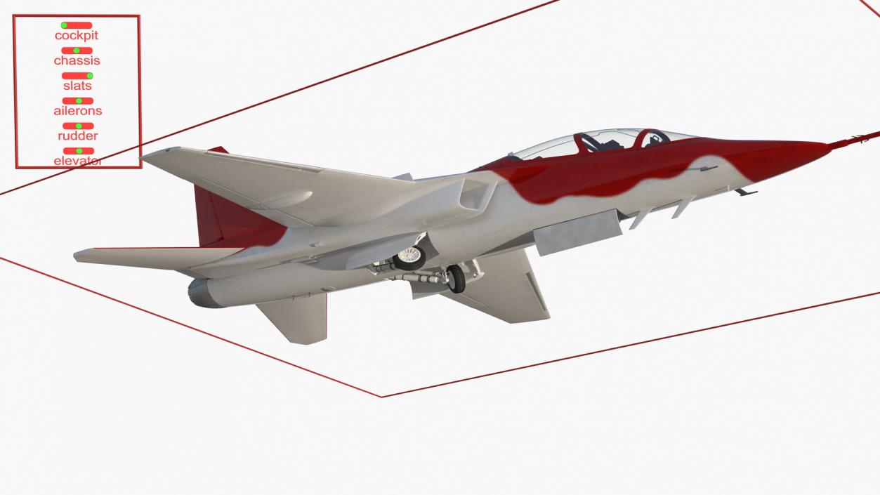 Military Trainer Aircraft Rigged 3D