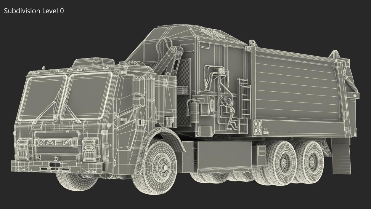 Mack LR Electric Truck Blue 3D