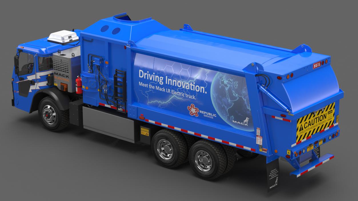 Mack LR Electric Truck Blue 3D