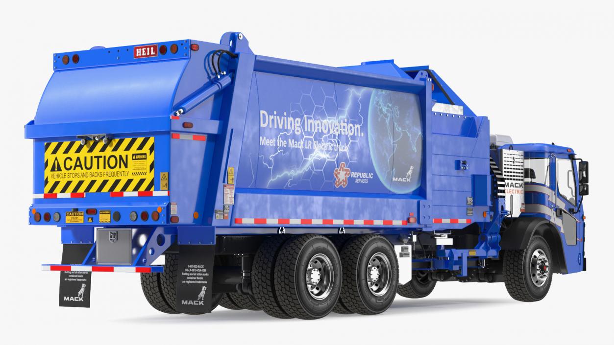 Mack LR Electric Truck Blue 3D