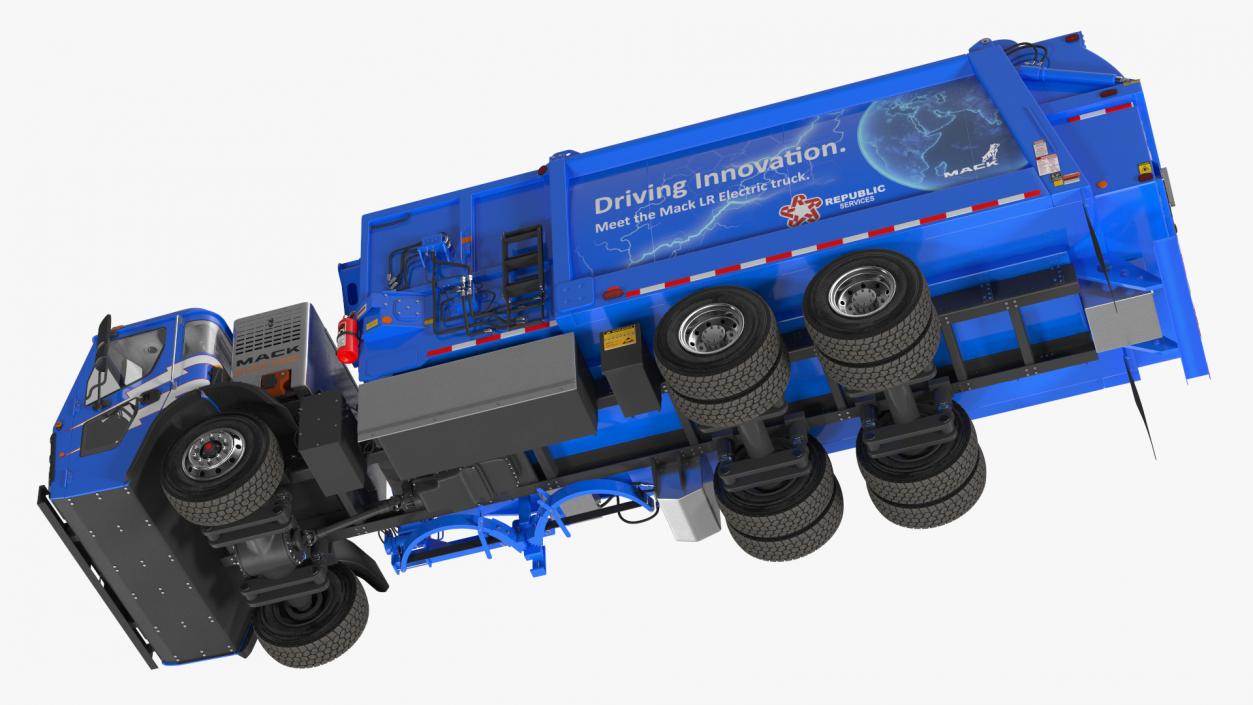 Mack LR Electric Truck Blue 3D