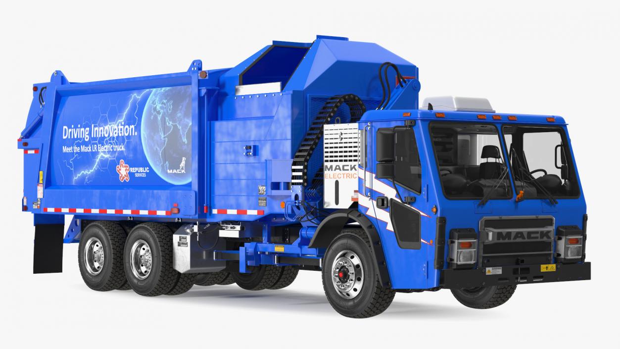 Mack LR Electric Truck Blue 3D