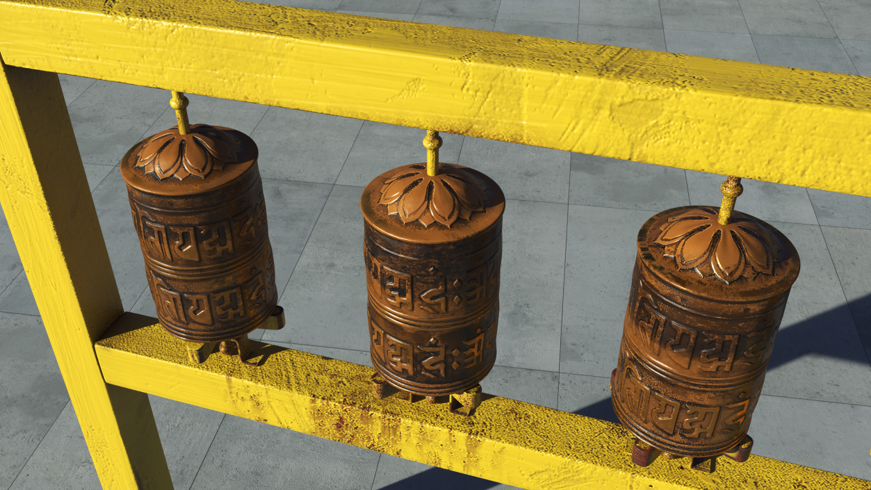 Bronze Prayer Wheel 3D model