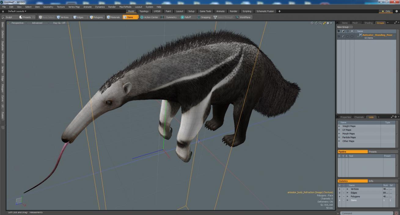 Anteater Standing Pose 3D