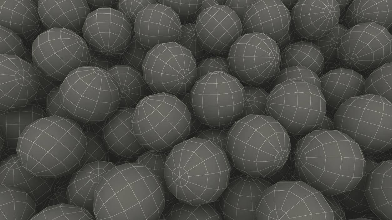 Grey Baby Playpen Full of Plastic Balls 3D model