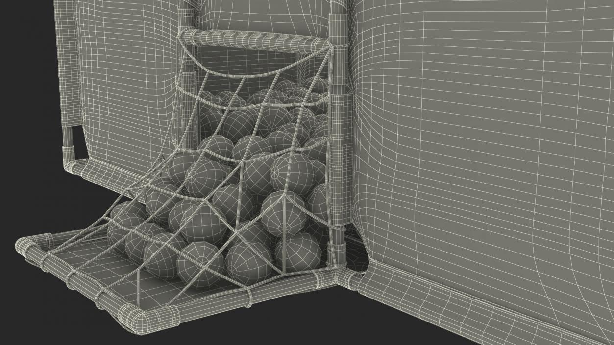 Grey Baby Playpen Full of Plastic Balls 3D model