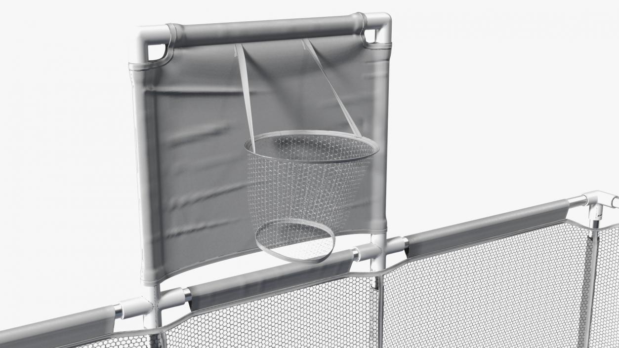 Grey Baby Playpen Full of Plastic Balls 3D model