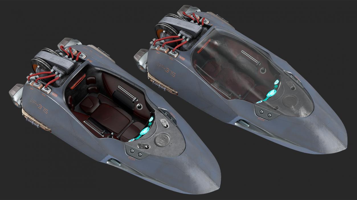 3D model Sci Fi Spacecraft Rigged Collection