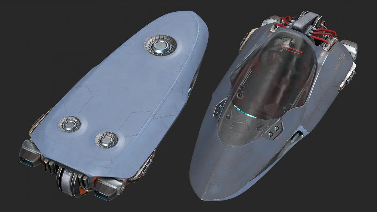 3D model Sci Fi Spacecraft Rigged Collection