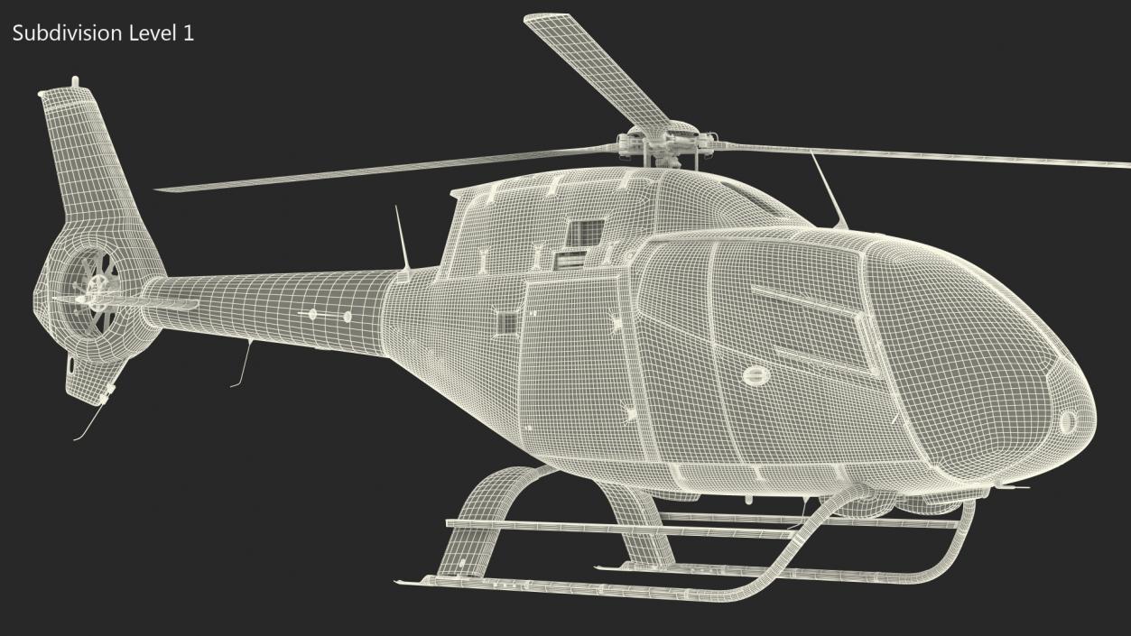 3D Lightweight Helicopter Simple Interior model