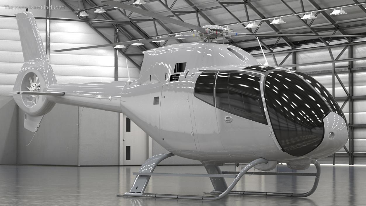 3D Lightweight Helicopter Simple Interior model