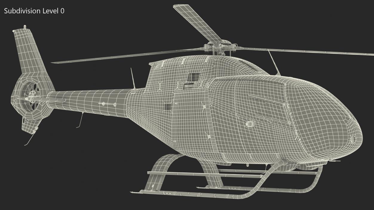 3D Lightweight Helicopter Simple Interior model