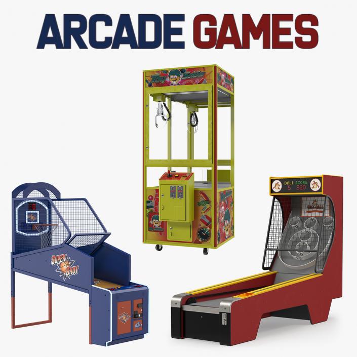 3D Arcade Games Collection model