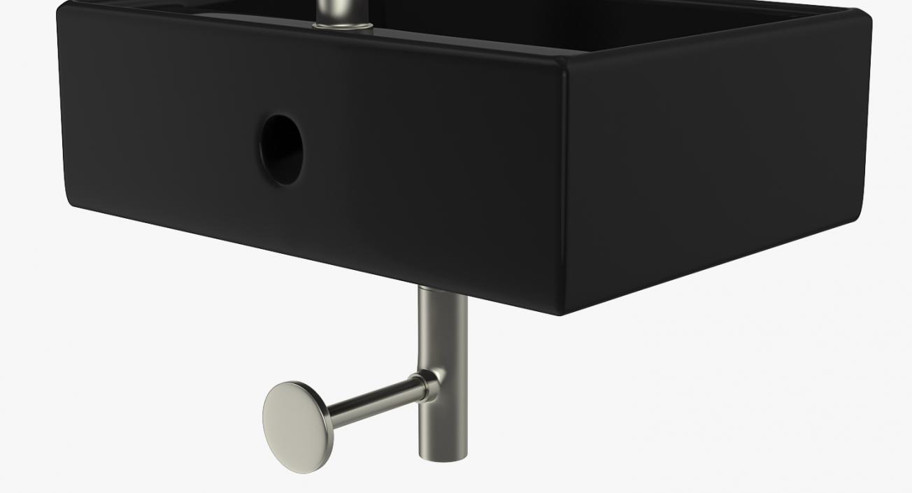 3D Bathroom Sink Modern Square Black model