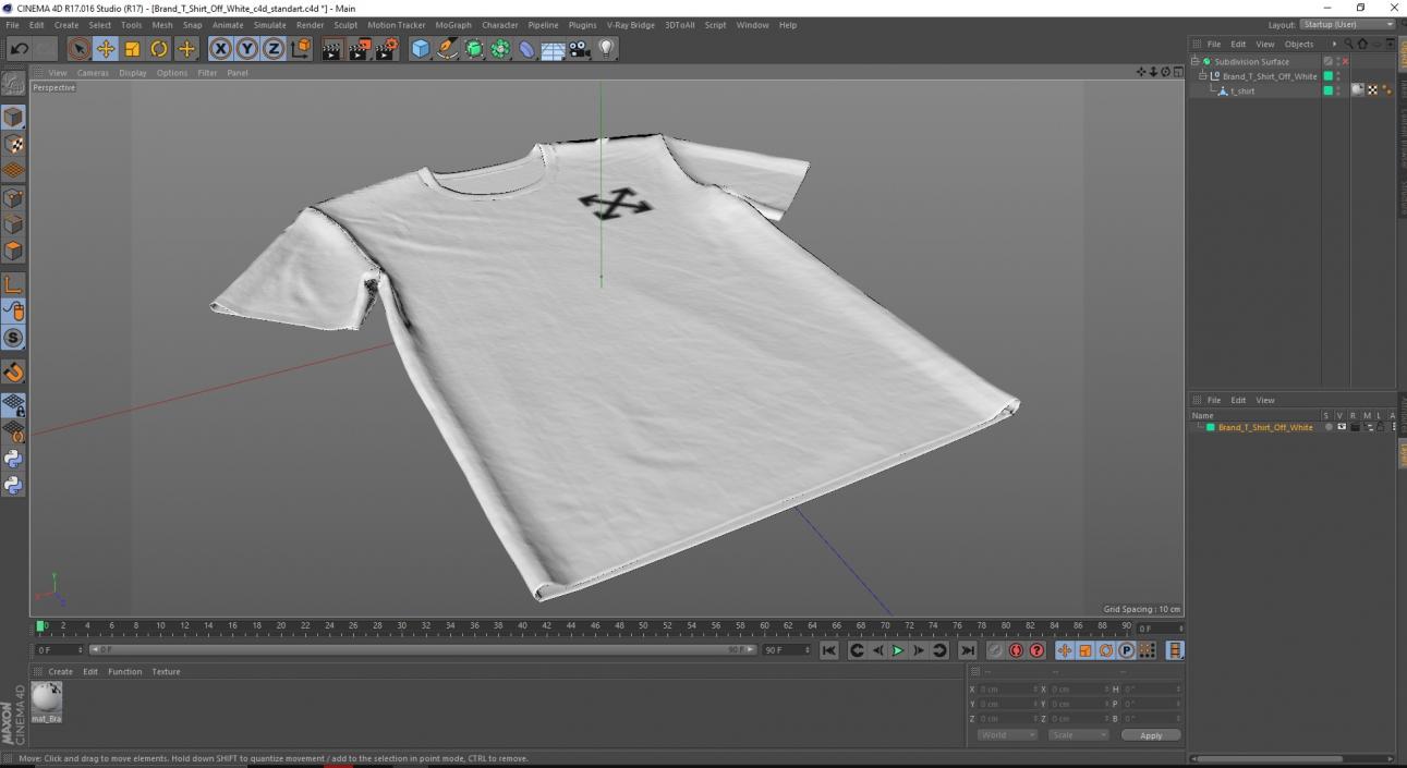 3D Brand T Shirt Off White model