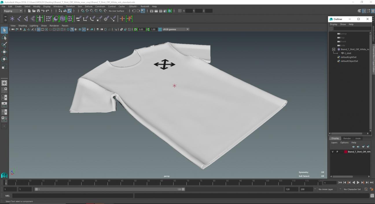 3D Brand T Shirt Off White model