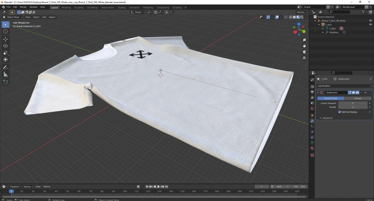 3D Brand T Shirt Off White model