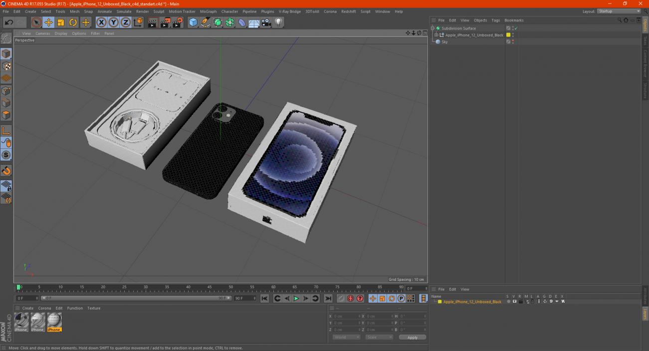 iPhone 12 Package Box Black 2 3D model