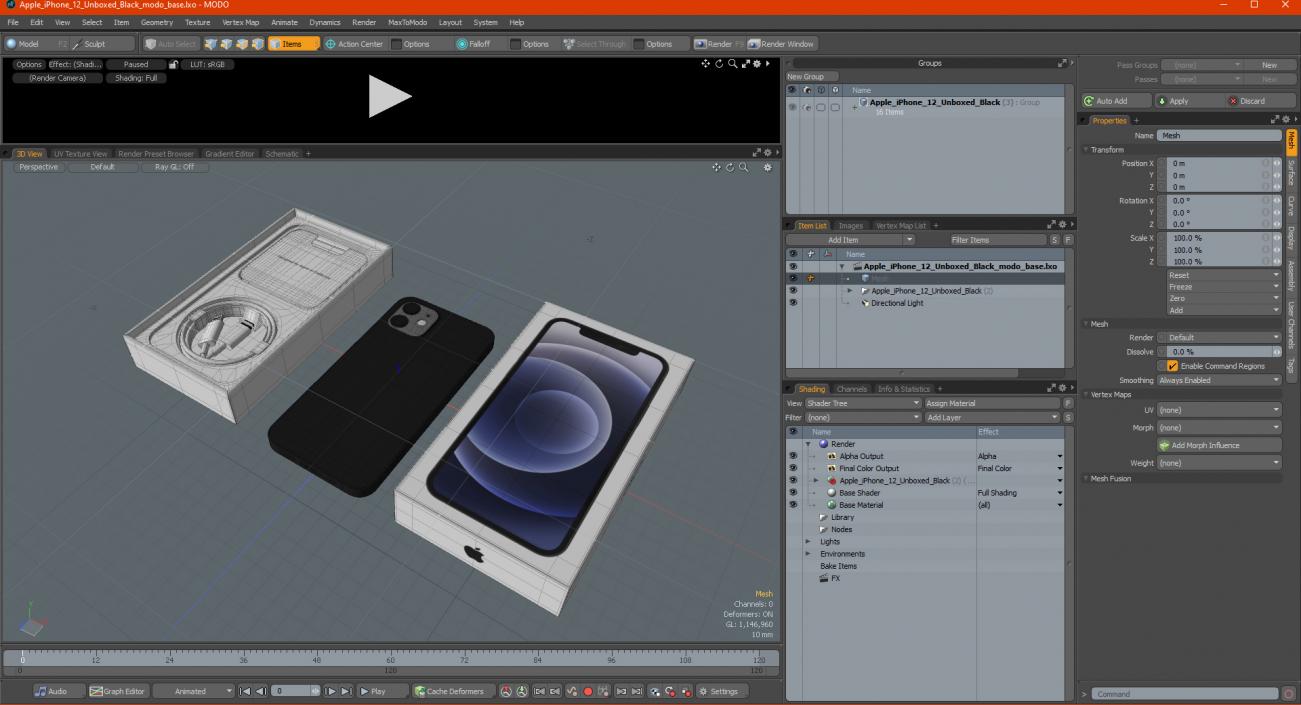 iPhone 12 Package Box Black 2 3D model