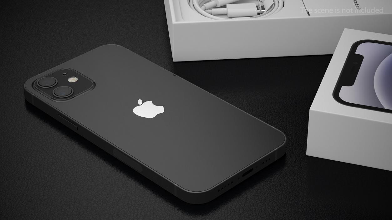 iPhone 12 Package Box Black 2 3D model