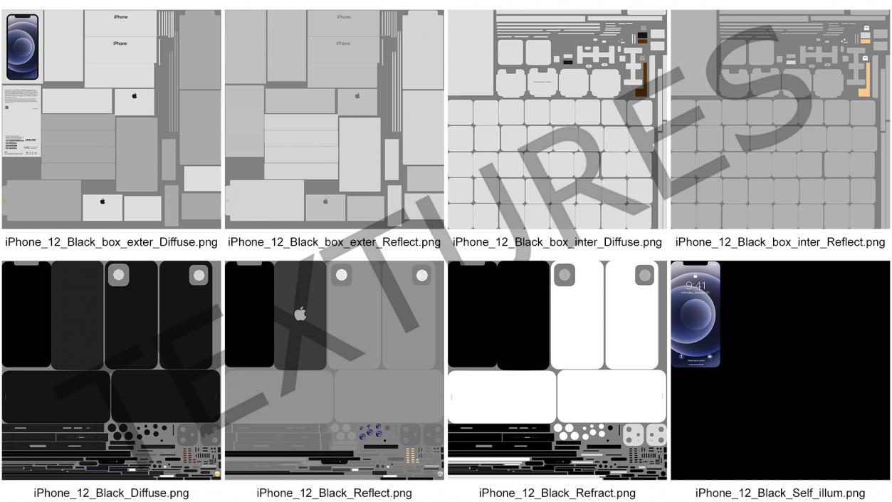iPhone 12 Package Box Black 2 3D model